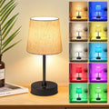 Wowag Small Cordless Table Lamp,5000mAh Rechargeable Battery Operated Desk Lamp,3 Colors & 7 RGB Stepless Dimmable, Portable Touch Fabric…