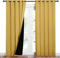 Nicetown Bright Yellow Full Shade Curtain Panels, Pair of Energy Smart & Noise Blocking Out Blackout Drapes for Dining Room Window, Thermal…