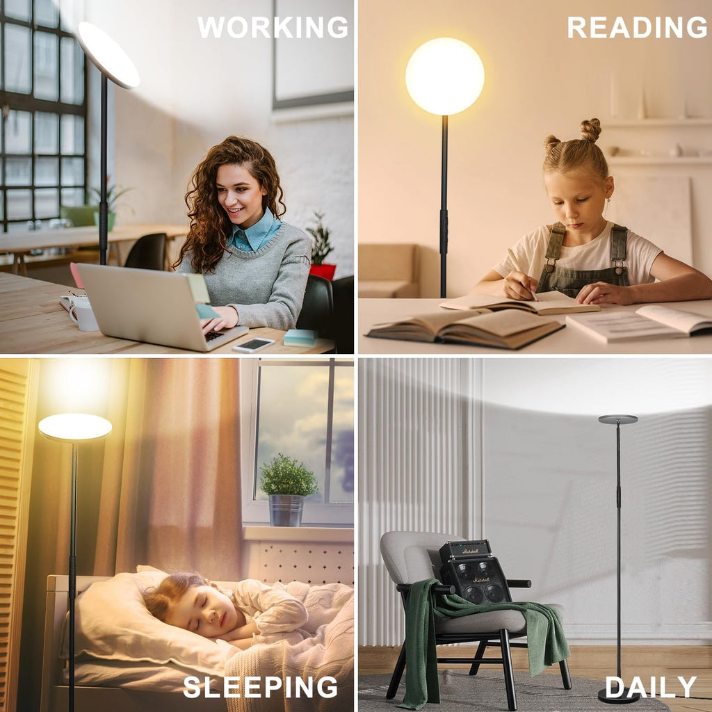 Marctronic Upgraded Torchiere Floor Lamp,36W 3600LM Super Bright LED Floor Lamp for Living Room Bedroom Office, Dimmable Modern Standing Ta…