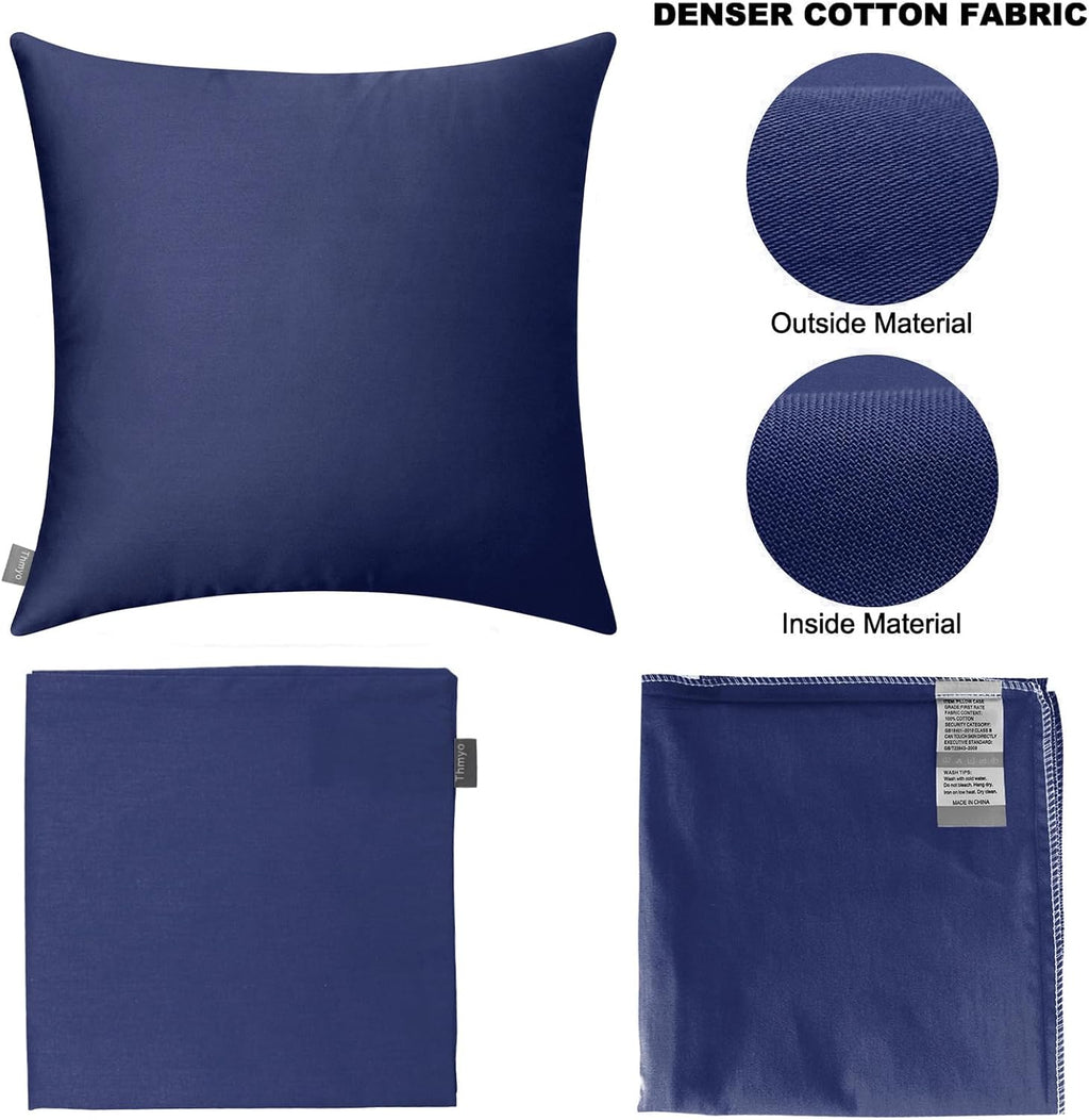 Thmyo 4-Pack 100% Cotton Comfortable Solid Decorative Throw Pillow Case Square Cushion Cover Pillowcase Sublimation Blank Pillow Covers Hal…
