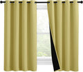 Nicetown 100% Blackout Curtains with Black Liners, Thermal Insulated Full Blackout 2-Layer Lined Drapes, Noise Cancellation Window Draperie…