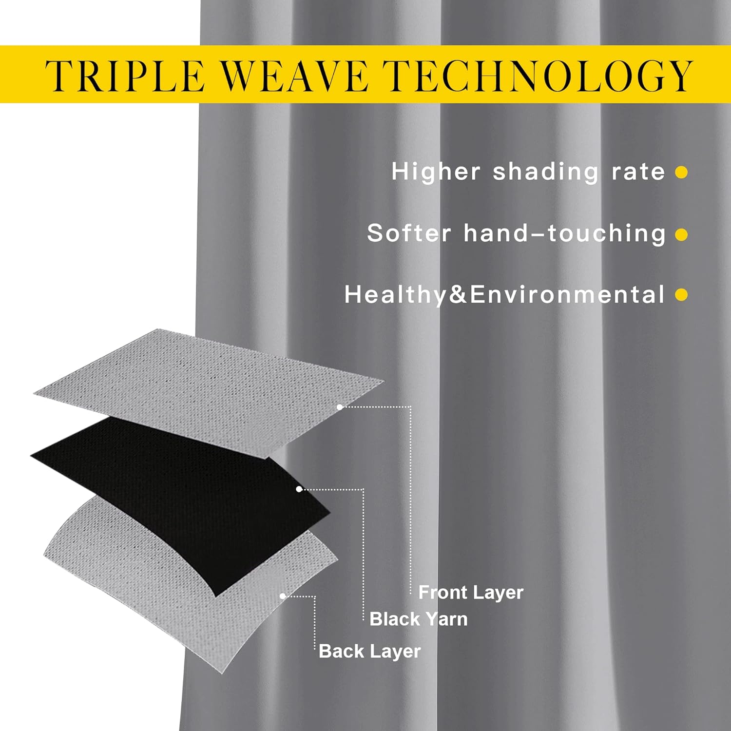 NICETOWN Blackout Silver Grey Curtains & Drapes for Bedroom - Noise Reducing Thermal Insulated Solid Grommet Room Darkening Window Drapes…
