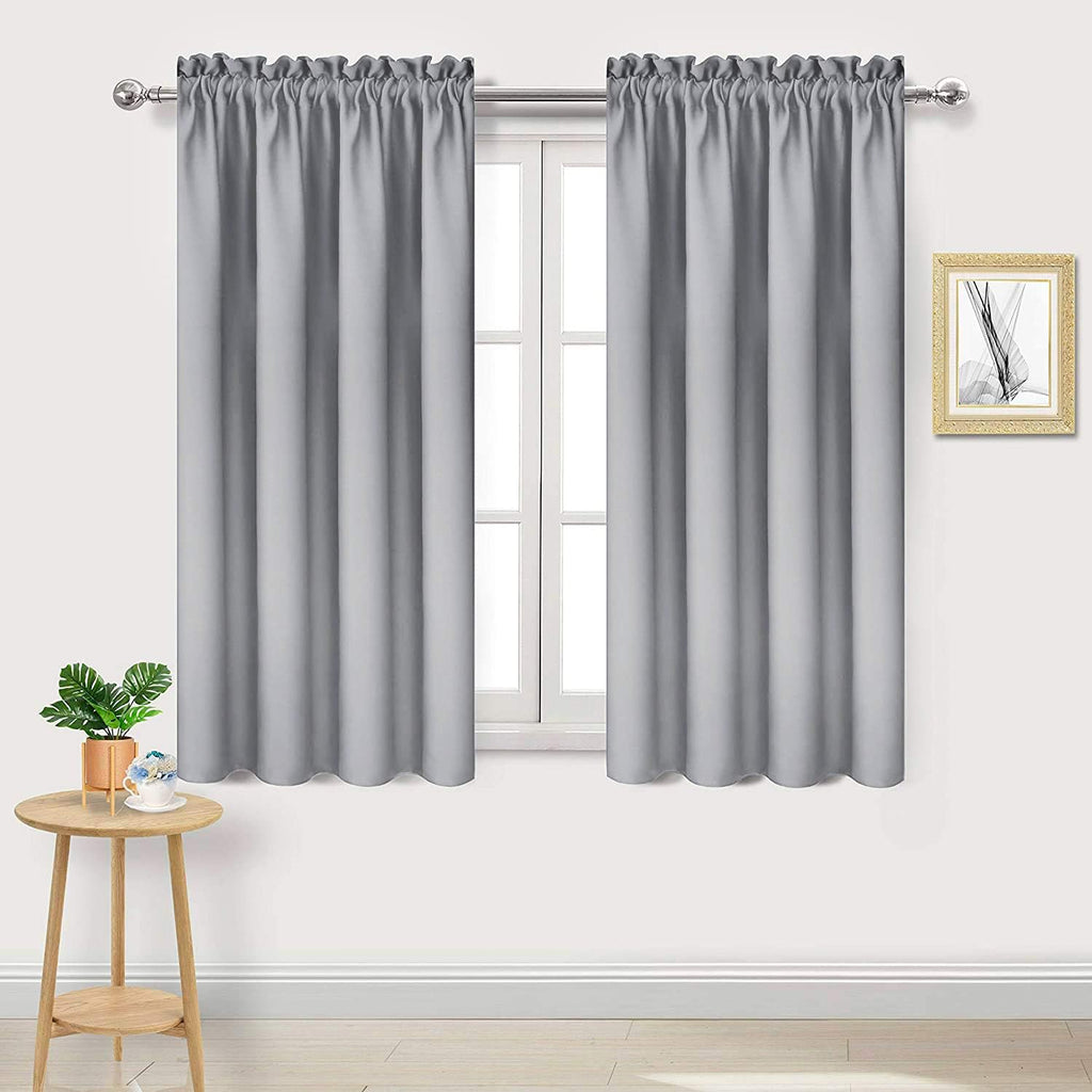 Dwcn Blackout Curtains Room Darkening Thermal Insulated Bedroom Curtains Window Curtain Panels, 42 x 54 inches Long, Set of 2 Silver Grey R…