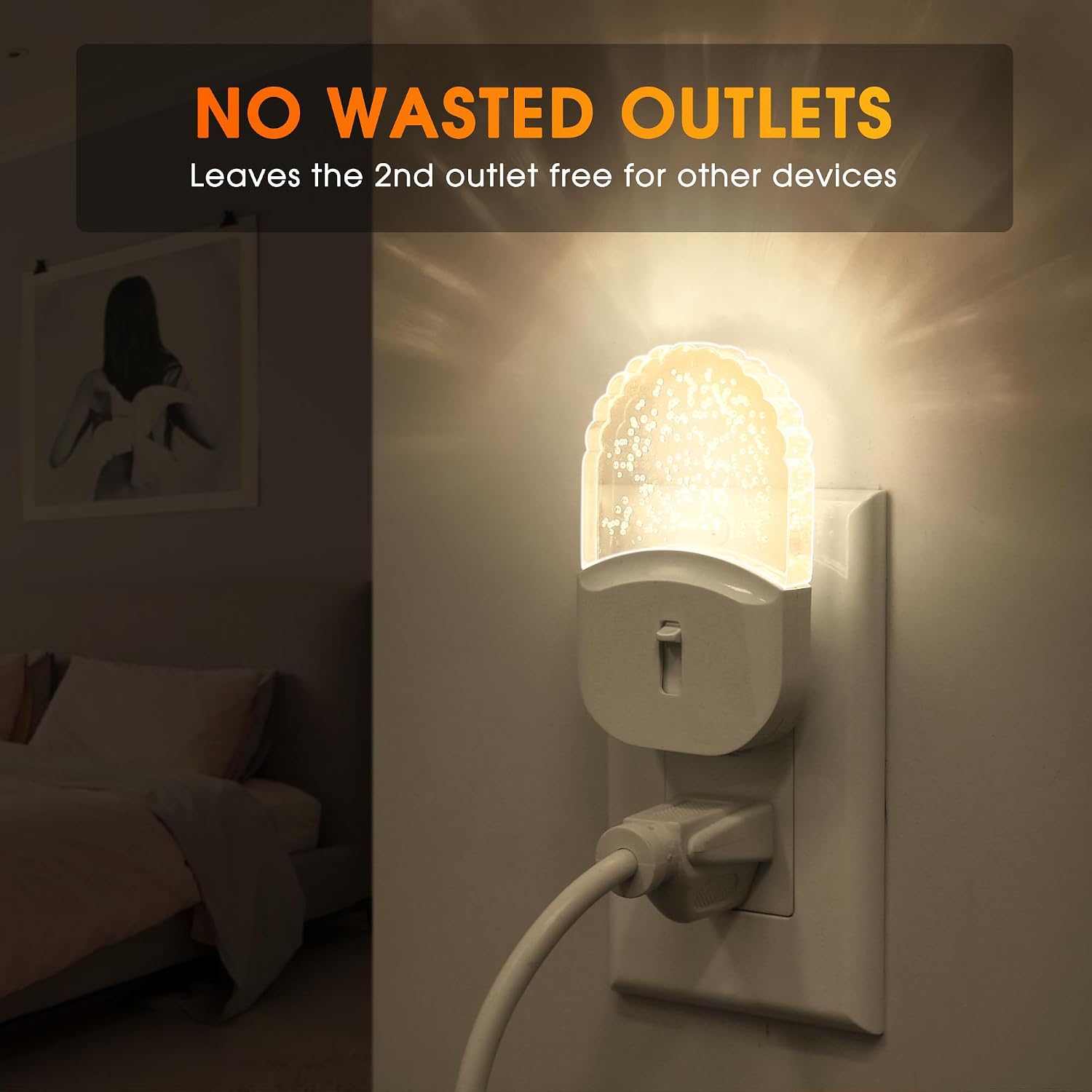 WelcometoBriigniteenjoyyourtimehere Briignite Bubble Night Light Plug in, LED Acrylic Night Light, 2 Pack, Decorative Dimmable Nightlight D…
