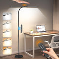 Syrinx LED Floor Lamp, 18W 2000LM Bright Reading Floor Lamp for Office, Gesture & Remote Control, Dual Head Goose-Neck Standing Lamp…