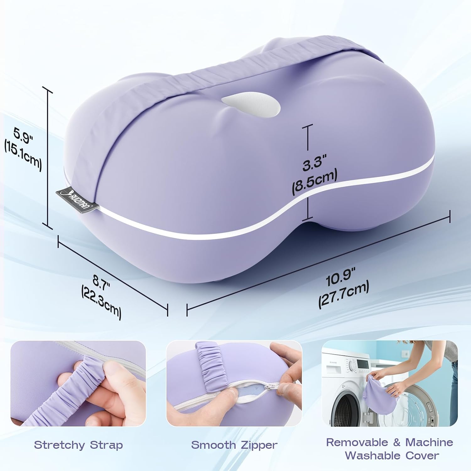 Knee Pillow for Side Sleepers - Cooling Pillow Between Legs for Side Sleeping - Memory Foam Knee Pillow with Strap for Hip Pain & Spine…