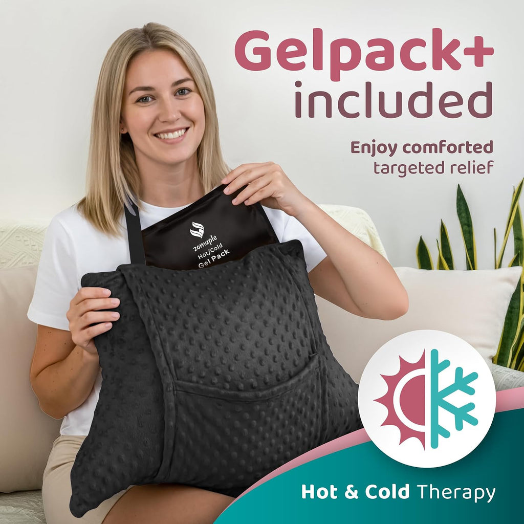 Zomaple Hysterectomy Pillow with Strap & Gel Packs – Extra Wide Post Surgery Abdominal Support, Seatbelt Protection – Hysterectomy Recovery…