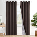 Xwzo 100% Blackout Curtains 72 Inches Length - Heat and Light Blocking & Full Shading Ring Top Window Drapes with Black Liner Backing for B…