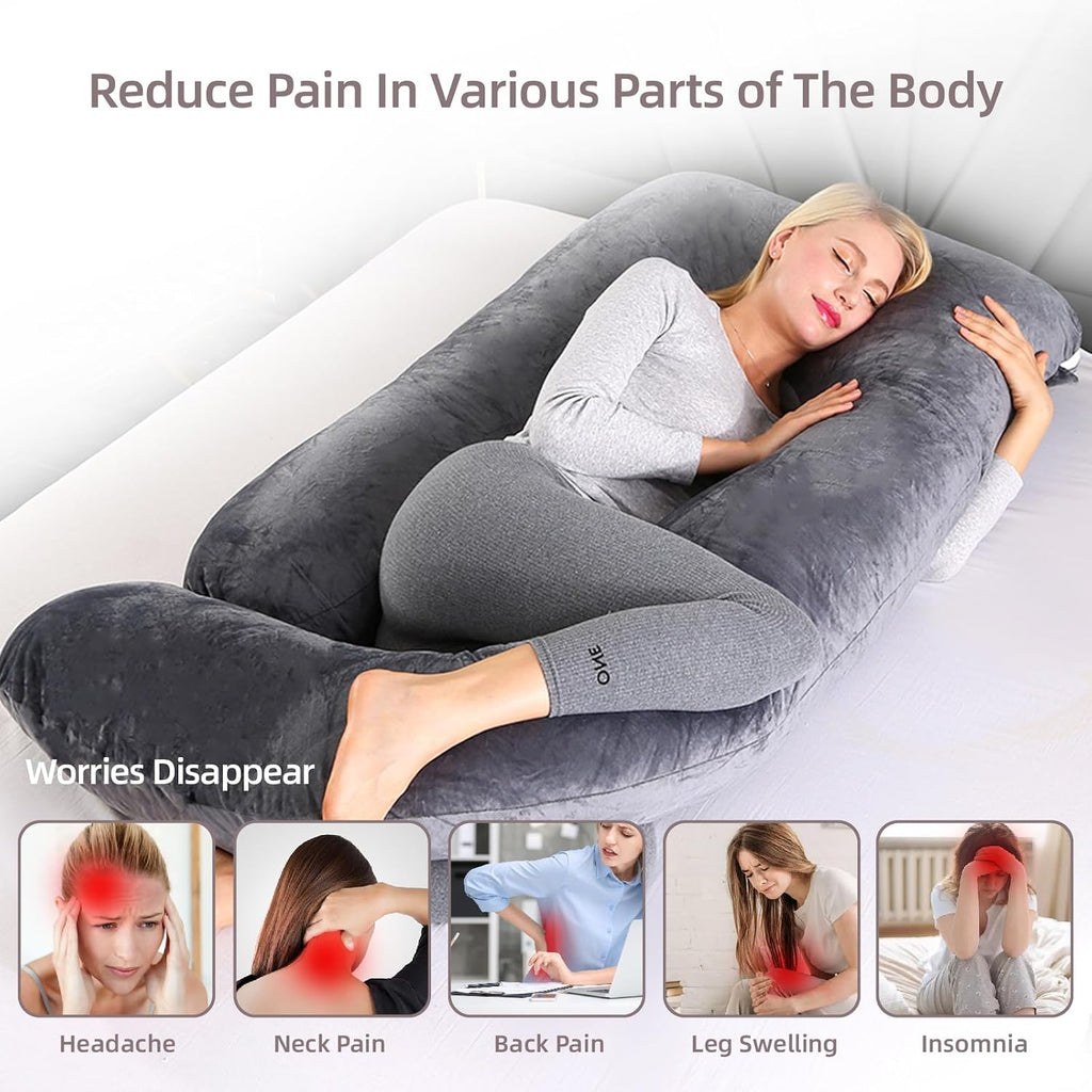 60 Inch Full Body Pregnancy Pillows for Sleeping Cooling Pregnancy Pillow, U Shaped Pregnancy Body Pillow, Maternity Pillows for Pregnant…