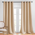 Nicetown Room Darkening Grommet Panels - (52 inches Width, Biscotti Beige, 2 Panels) Baby Room Window Curtains 108 inches Long, Privacy Dra…