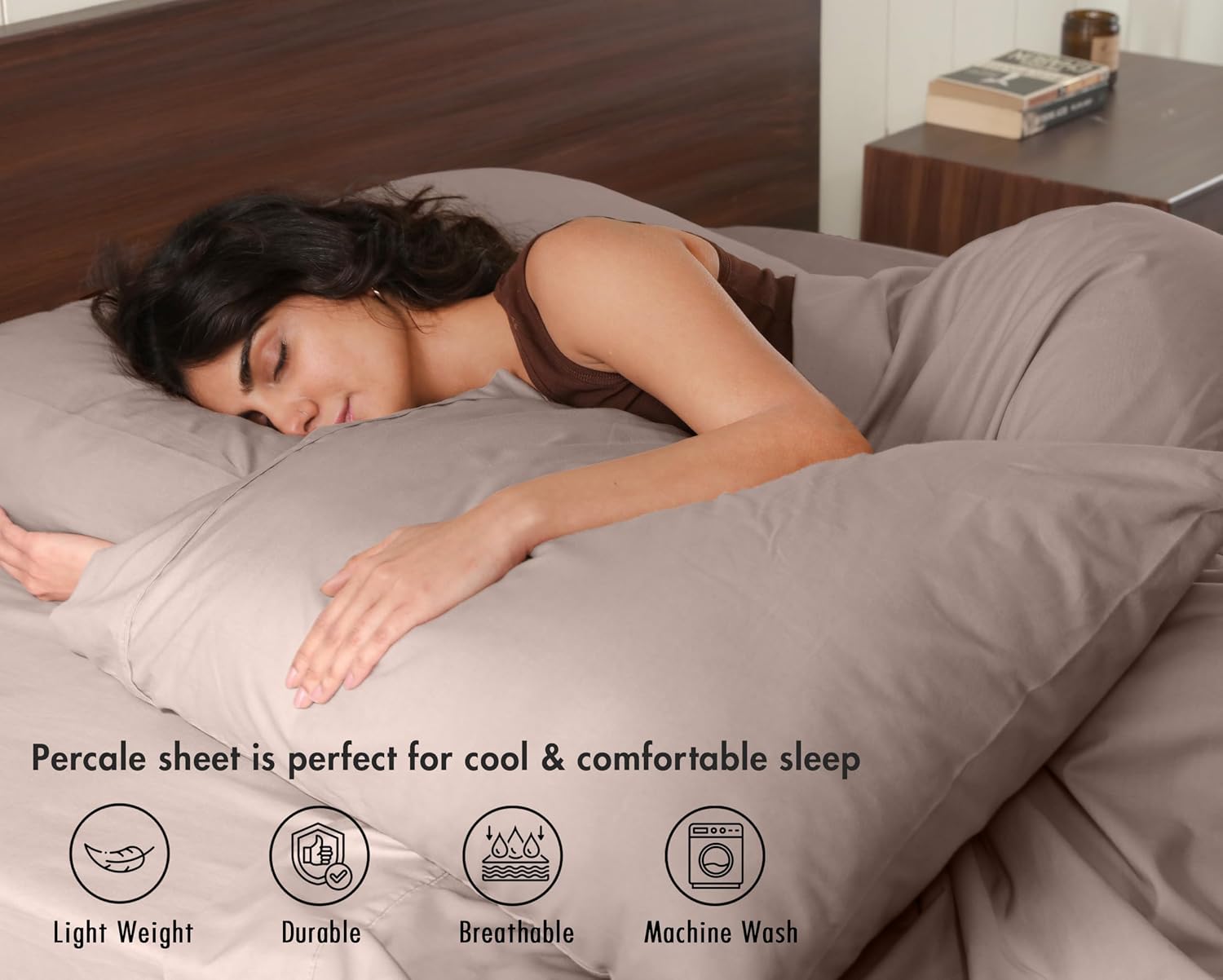 Ruvanti 100% Cotton Percale Sheets California King Size – Crisp Cooling Bed Sheets for Hot Sleepers, Deep Pocket 14”, Soft Breathable & Dur…