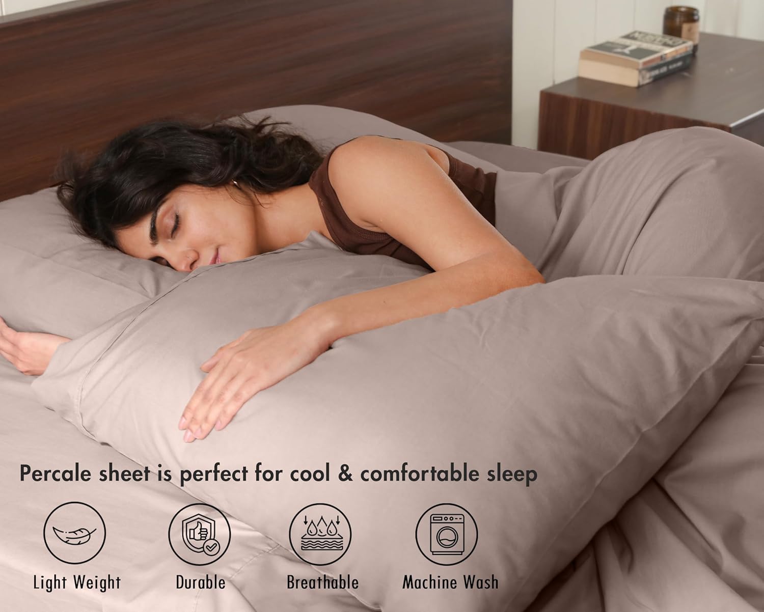 Ruvanti 100% Cotton Percale Sheets Full Size – Crisp Cooling Bed Sheets for Hot Sleepers, Deep Pocket 16”, Soft Breathable & Durable Hotel-…