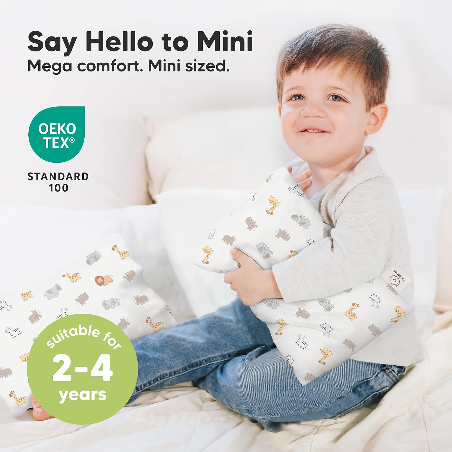 Mini Toddler Pillow with Pillowcase - 9x13 My Little Dreamy Travel Kids Pillow for Sleeping, Toddler Bed, Small, Tiny, Organic Cotton…