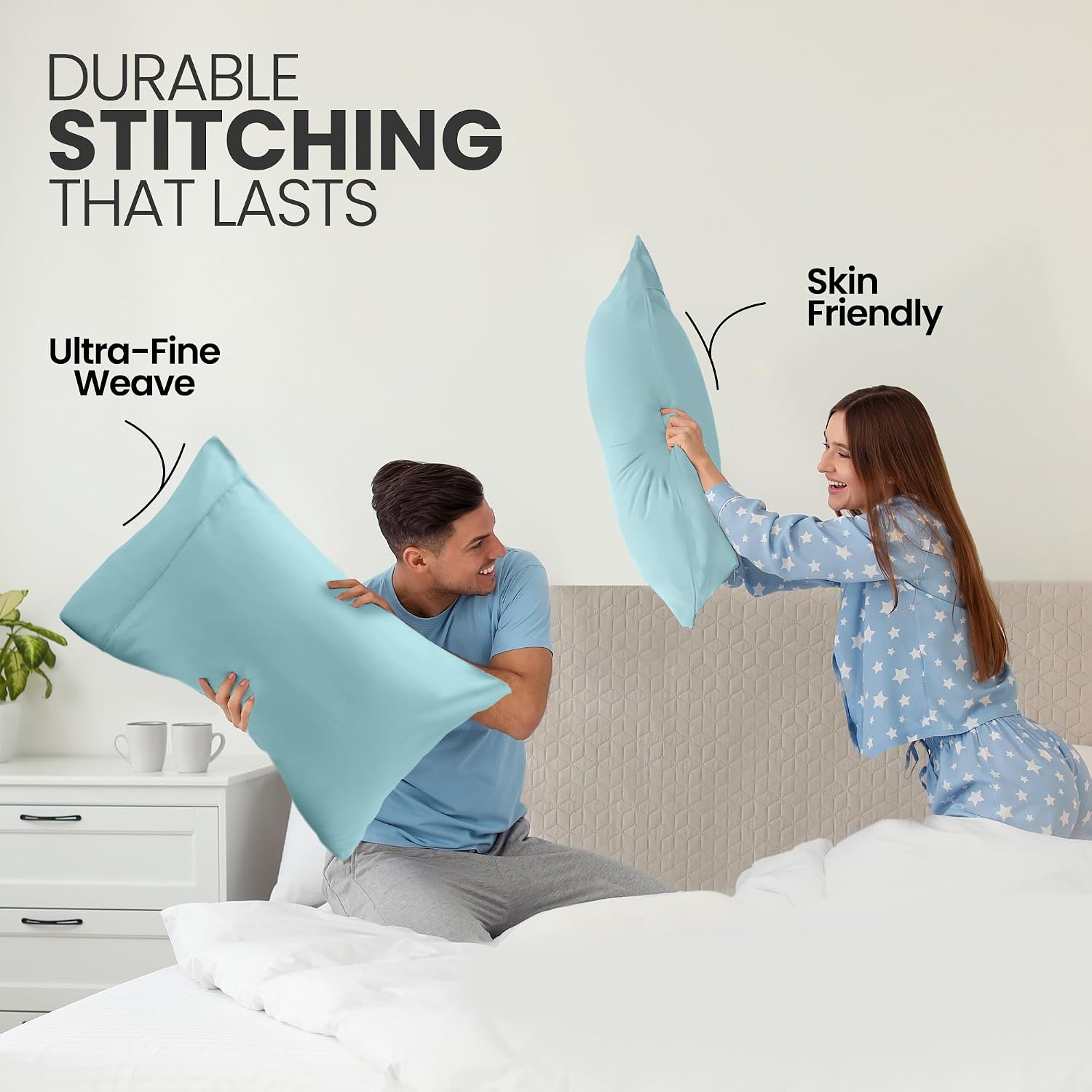 Utopiabedding Utopia Bedding King Pillow Cases - 2 Pack - Envelope Closure - Soft Brushed Microfiber Fabric - Shrinkage and Fade Resistant…
