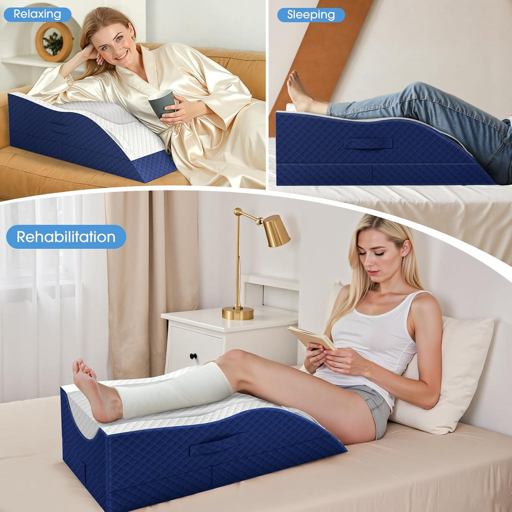 TranquilRelax TranquilRelax Leg Pillow, Leg Elevation Pillow with Pad and Memory Foam, Height Adjustable Bolster Pillow for Legs, Le…