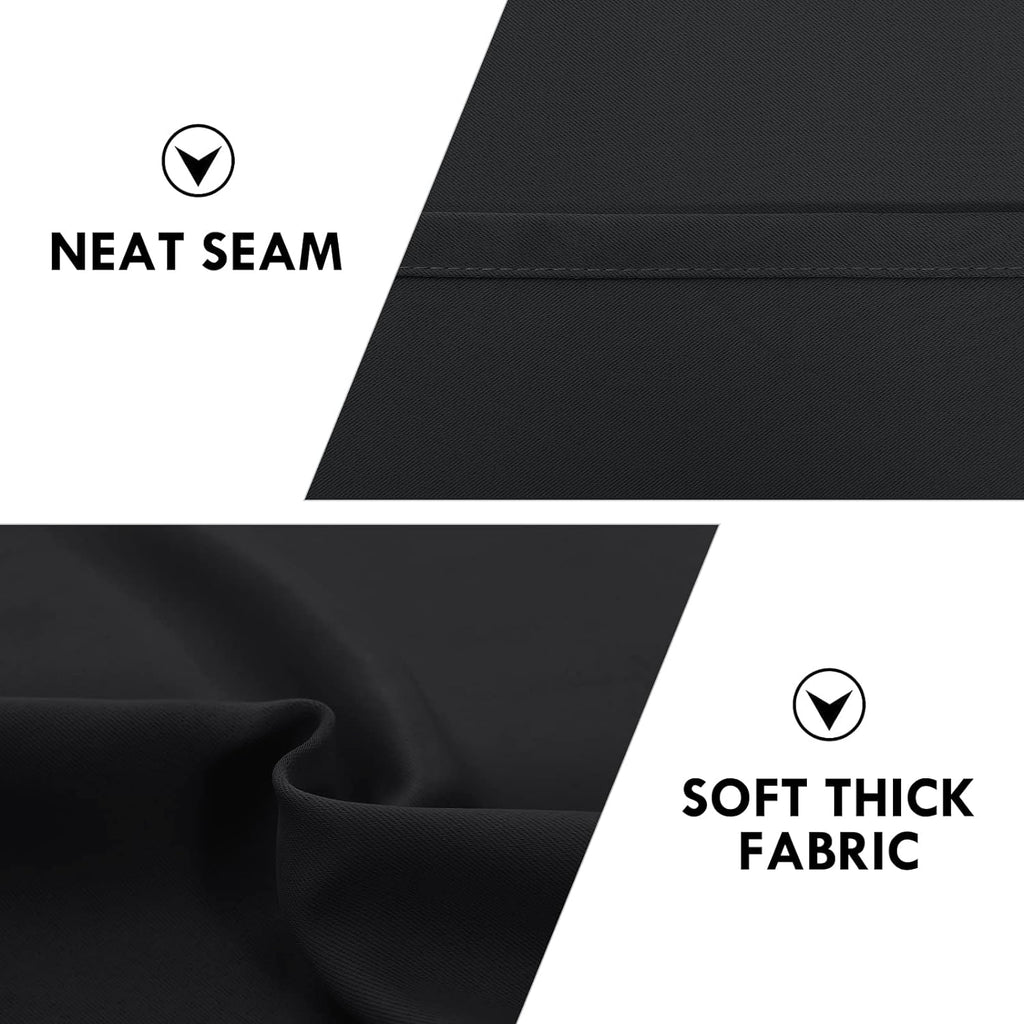 DWCN Black Short Blackout Curtains for Small Window, Thermal Insulated Energy Saving Room Darkening Curtains for Kitchen/Bedroom (W42 x…