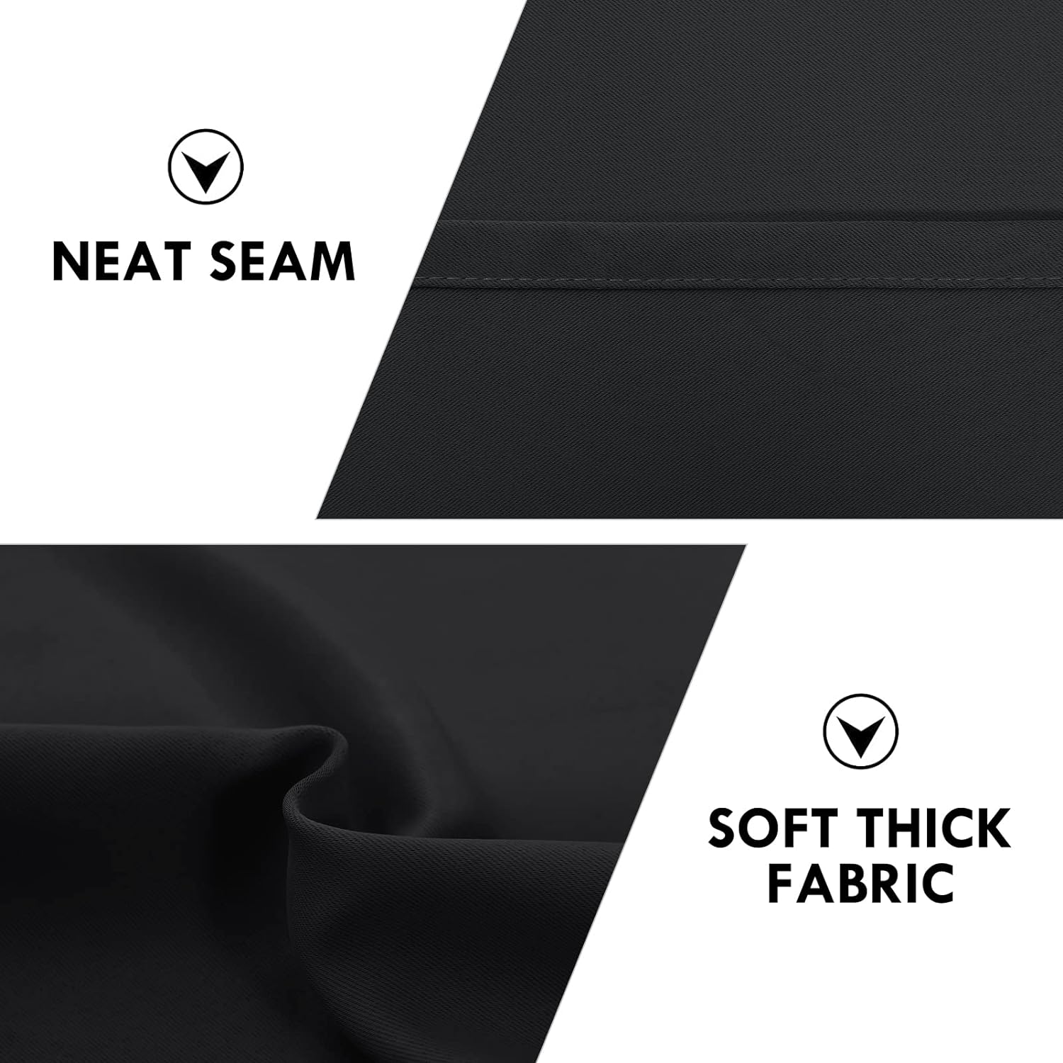 Dwcn Blackout Curtains for Bedroom - Thermal Insulated Privacy Energy Saving Rod Pocket Drapes for Living Room, W 38 x L 63 Inch, Black, Se…