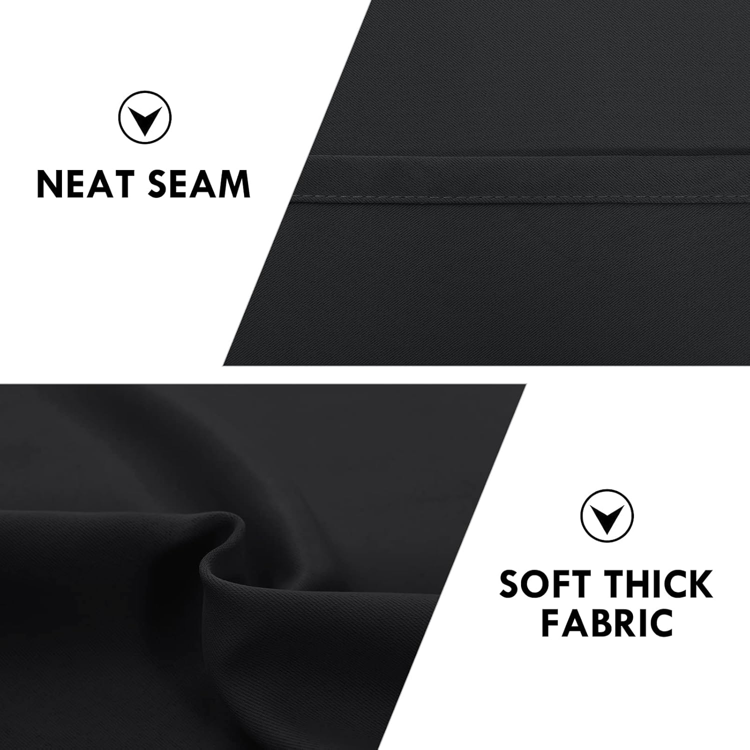 Dwcn Black Room Darkening Blackout Curtains - Rod Pocket Thermal Insulated Privacy Energy Saving Window Curtain Drapes 42x 72 inch Length,…