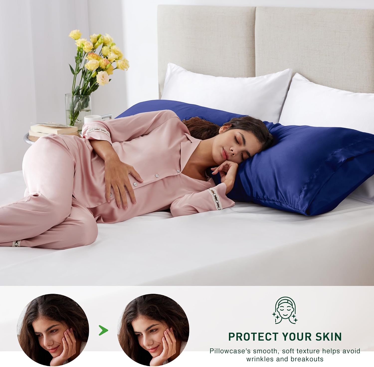 Lovescabin Love's cabin Satin Body Pillowcase 20x54, Cooling Pillow Cover for Hair and Skin, Silky Smooth with Envelope Closure, Similar to…