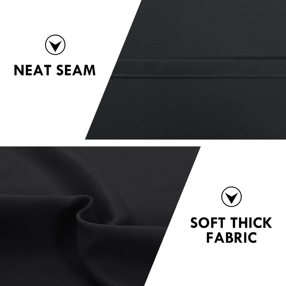 DWCN Blackout Curtains for Living Room Thermal Insulated, Energy Saving & Noise Reducing Bedroom Curtains, Black, W 70x L 63 Inch, Set of…