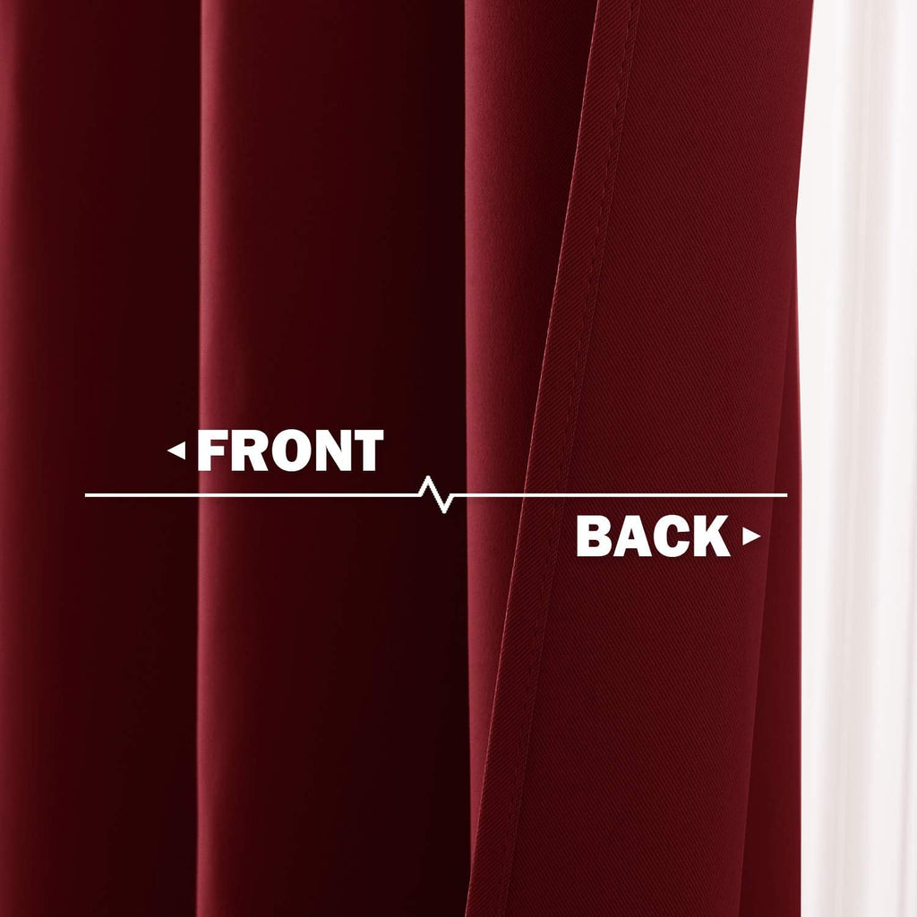 NICETOWN Blackout Kitchen Window Curtains - Pair of Thermal Insulated Eyelet Top Plain Blackout Curtains for Small Window Christmas Decor…