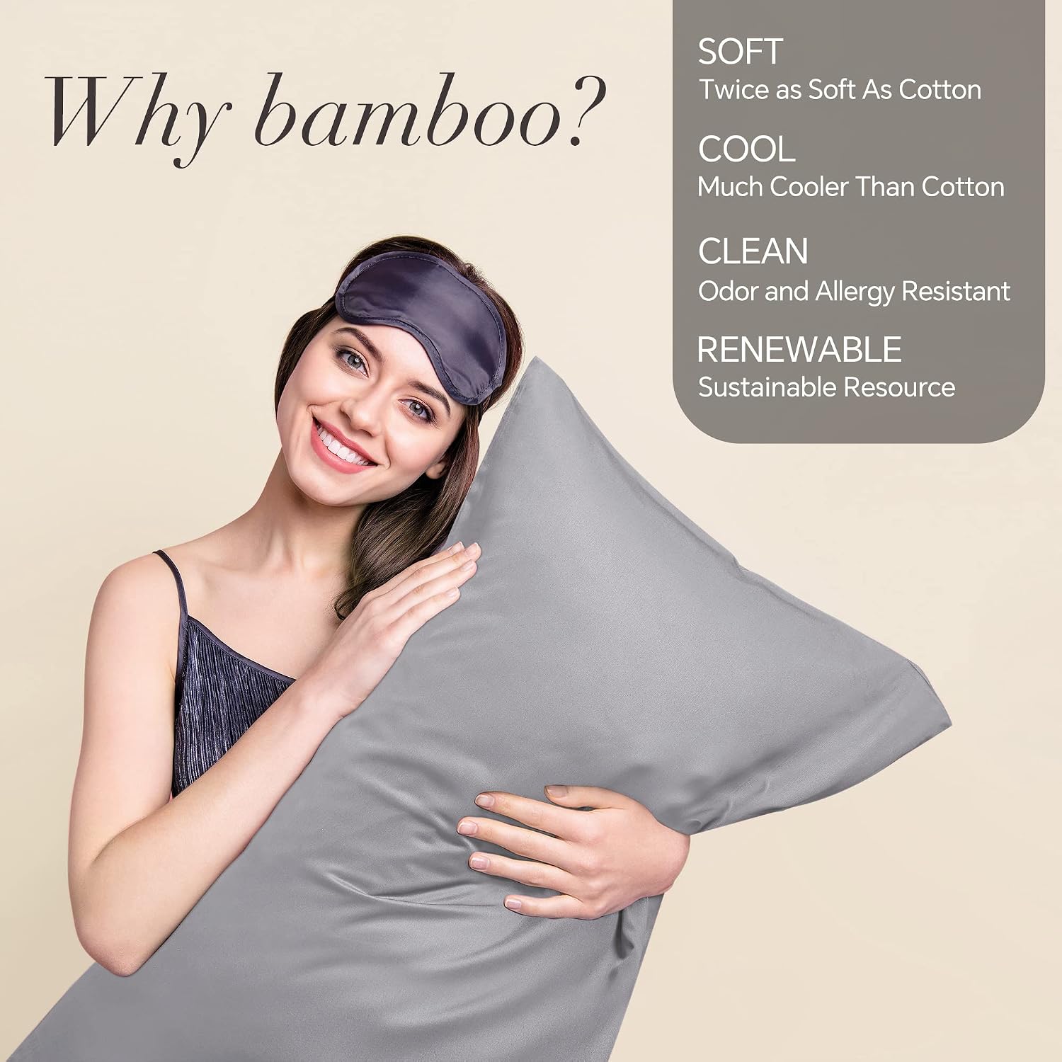 Bedelite Pillow Cases Queen Size Set of 2, Rayon Derived from Bamboo, Cooling Pillow Cases for Hot Sleepers & Night Sweats, Breathable and…