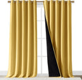 Nicetown 100% Blackout Blinds, Laundry Room Decor Window Treatment Curtains for Large Patio Sliding Door, Thermal Insulated Bright Yellow C…