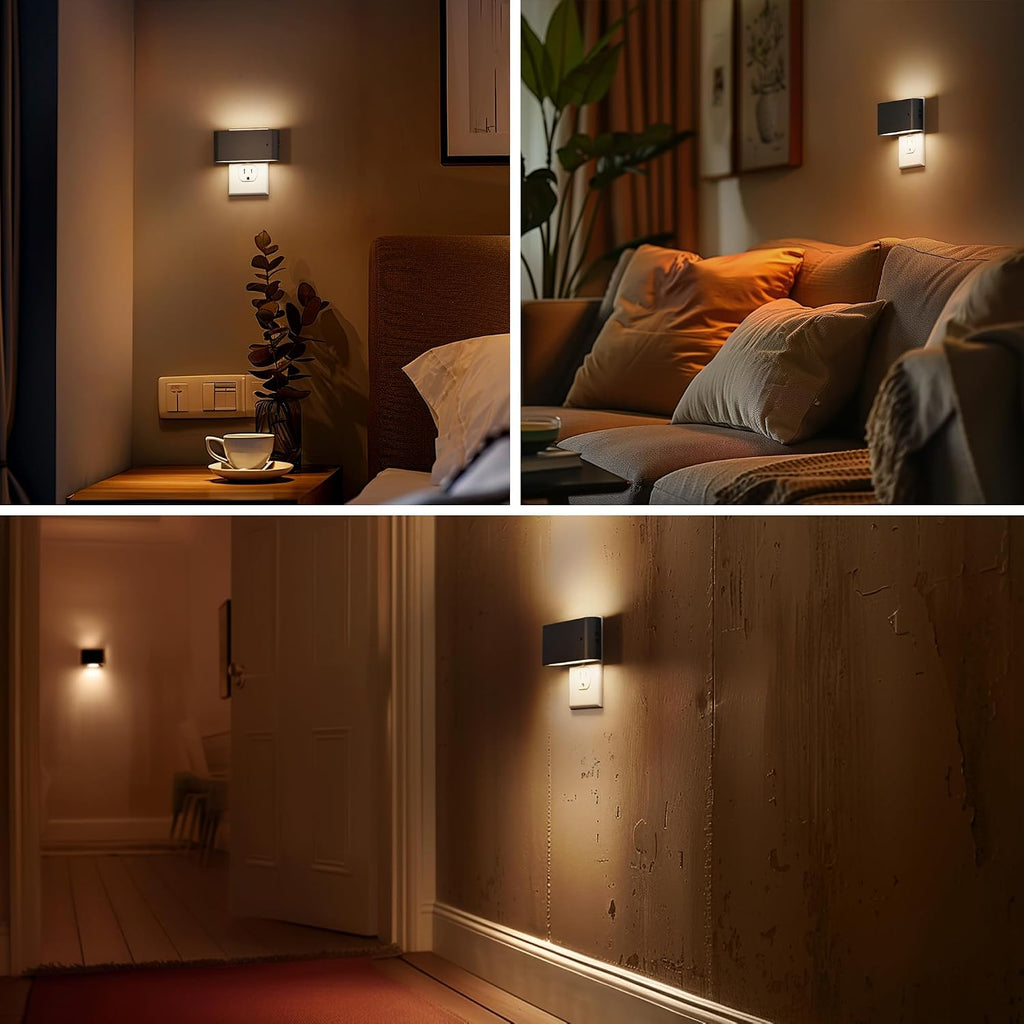 Briignite Night Lights Plug into Wall, 2 Pack, LED Night Light with Dusk to Dawn Light Sensor, Dimmable NightLight Plug in, 3000K Soft…