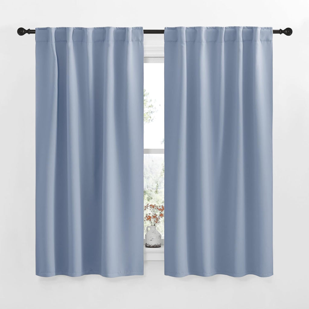 NICETOWN RV Curtains for Camper Windows - (Vintage Blue Color) 42x50 Inch, 2 Panels Set, Thermal Insulated Room Darkening Blackout…