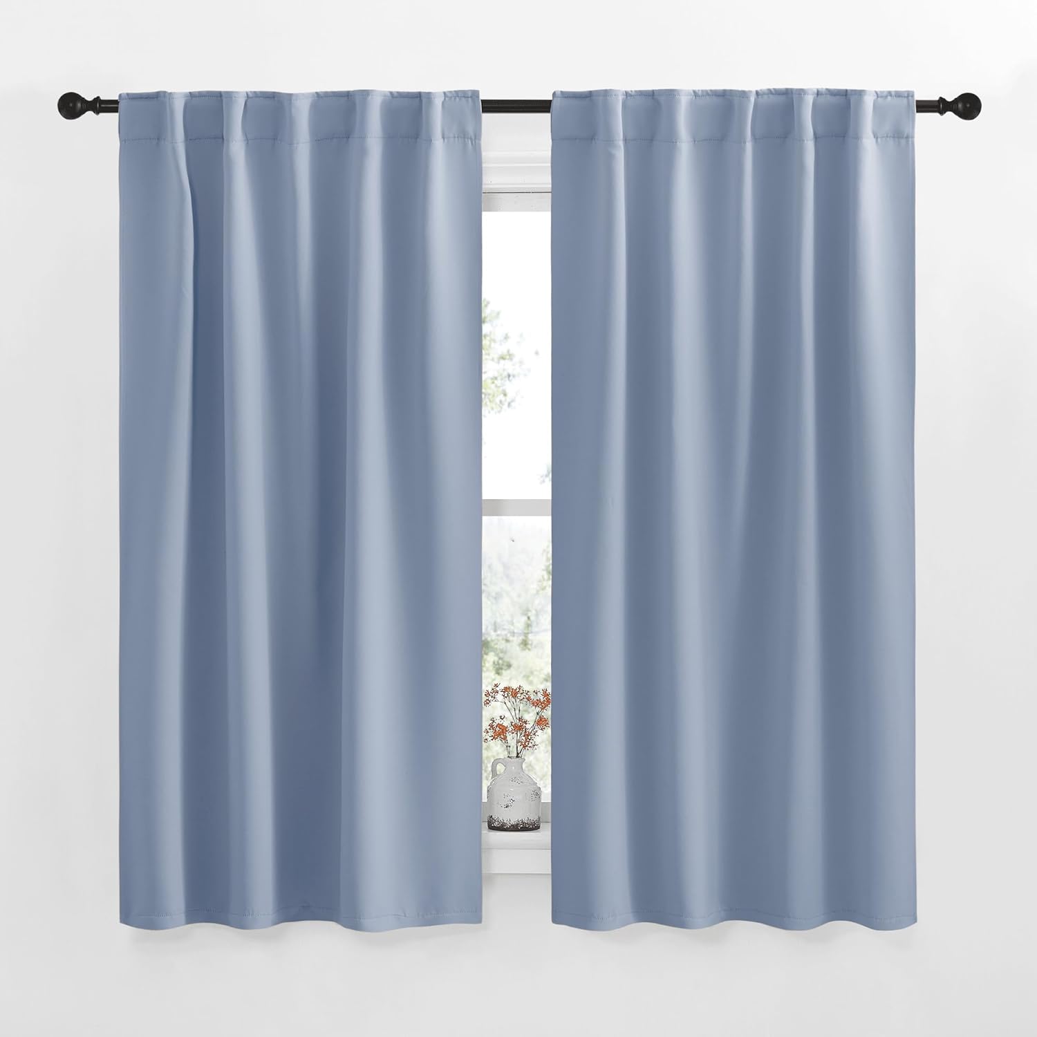 NICETOWN RV Curtains for Camper Windows - (Vintage Blue Color) 42x50 Inch, 2 Panels Set, Thermal Insulated Room Darkening Blackout…