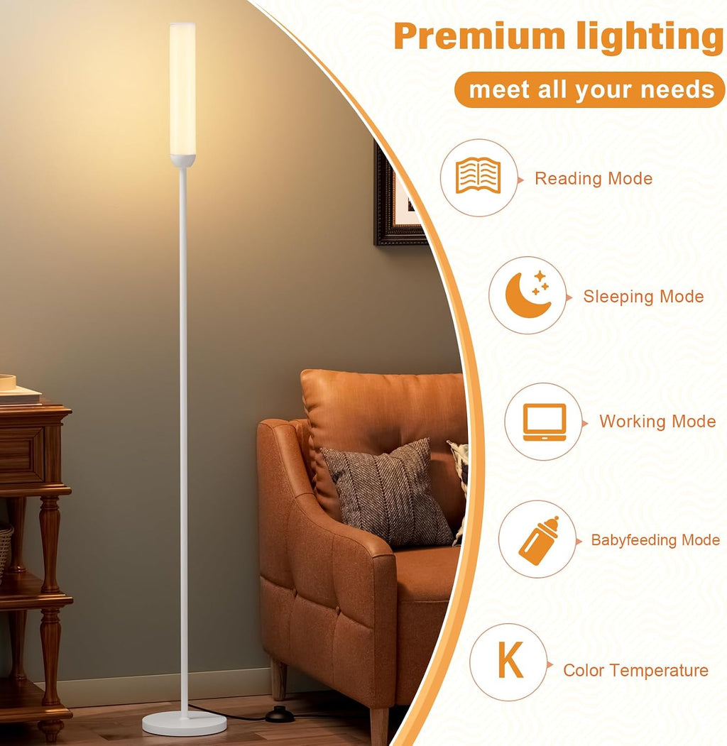 Ambimall LED Floor Lamp with Remote Control, 65" Standing lamp with Stepless Adjustable 3000K-6500K Colors & 30-100% Brightness, Foot…