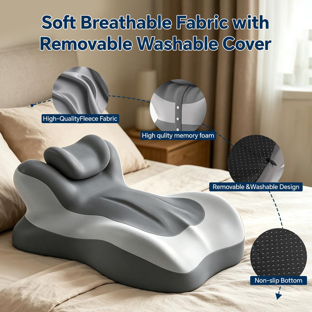 Generic Ergonomic Reading Pillow, Memory Foam Wedge Pillow, Adjustable Neck Pillows, Multi-Positional Support Cushion for Stomach Sl…