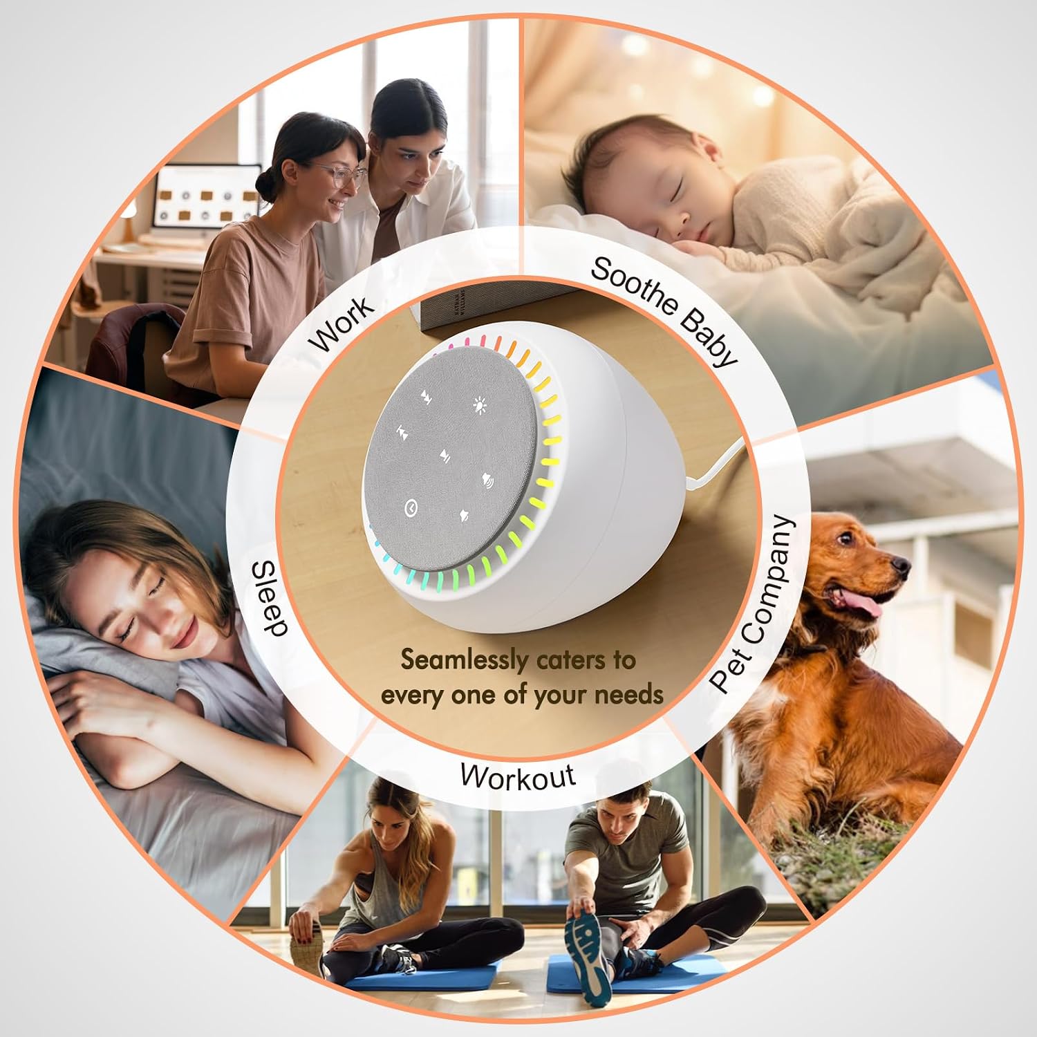 DreamSky Sound Machine for Sleep, White Noise for Sleeping Adults & Baby, Brown Noise Fan for Office Privacy & Noise Canceling, 26 Sounds…
