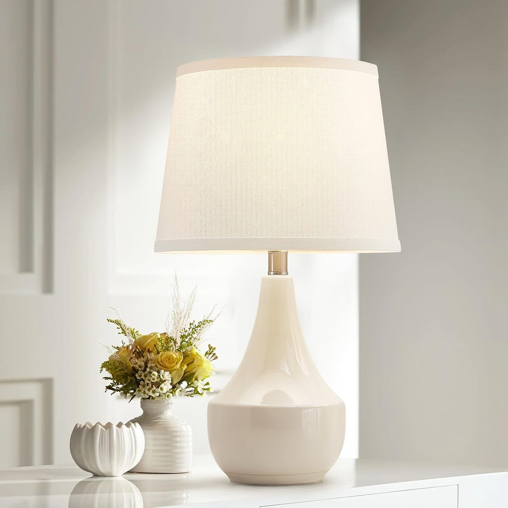 GyroVu 18" Table Lamp Set of 2, Ceramic Table Lamp Classic Beside Lamps Nightstand Lamp Modern Lamp for Living Room, Bedroom & Office…