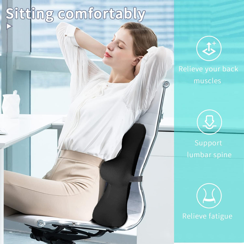 Newsty Lumbar Support Pillow for Ofiice Chair, Patented Ergonomic Back Support for Back with Adjustable Strap, Lumbar Support Pillow Reliev…