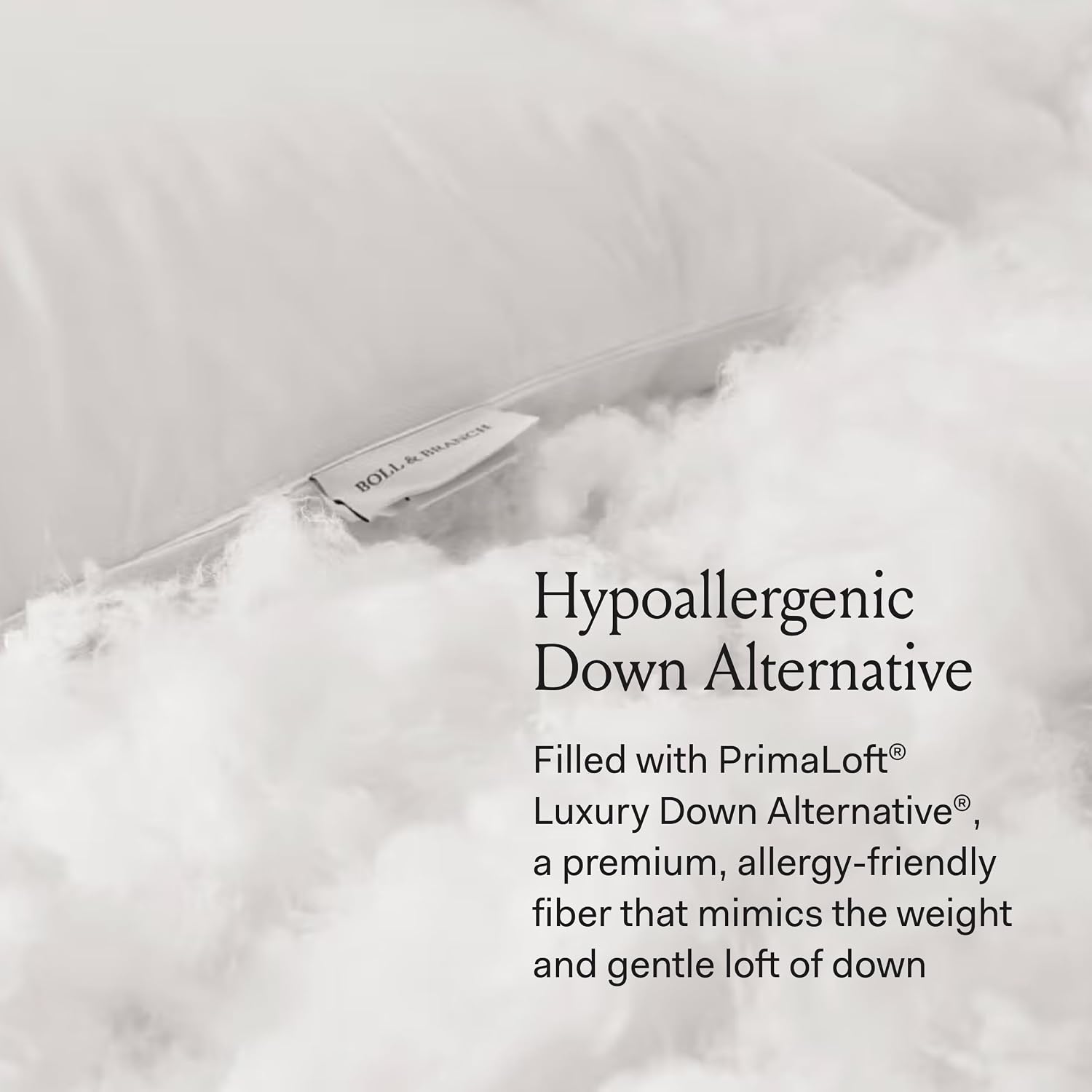 BollBranch BOLL & BRANCH Down Alternative Pillow - Firm, King - Cooling Shell - Hypoallergenic Primaloft Luxury Down Alternative Fill - Sup…