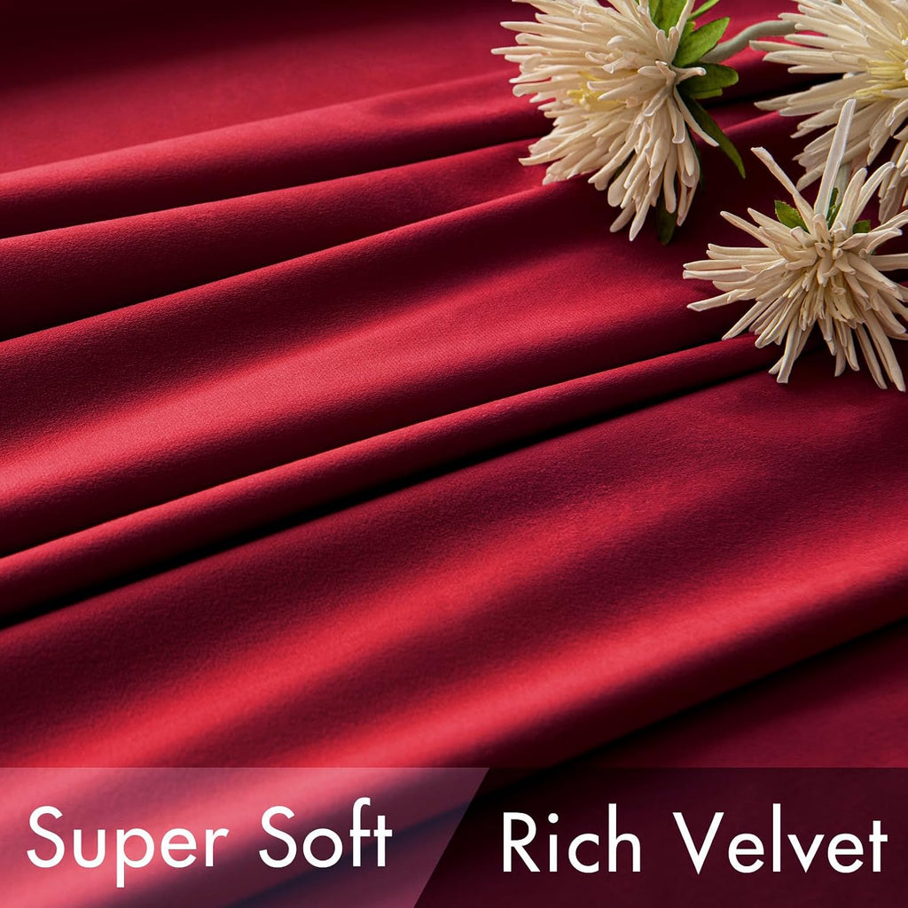 Miulee Velvet Curtains 90 inches - Luxury Blackout Curtains for Bedroom Living Room Thermal Insulated Super Soft Window Drapes Rod Pocket &…