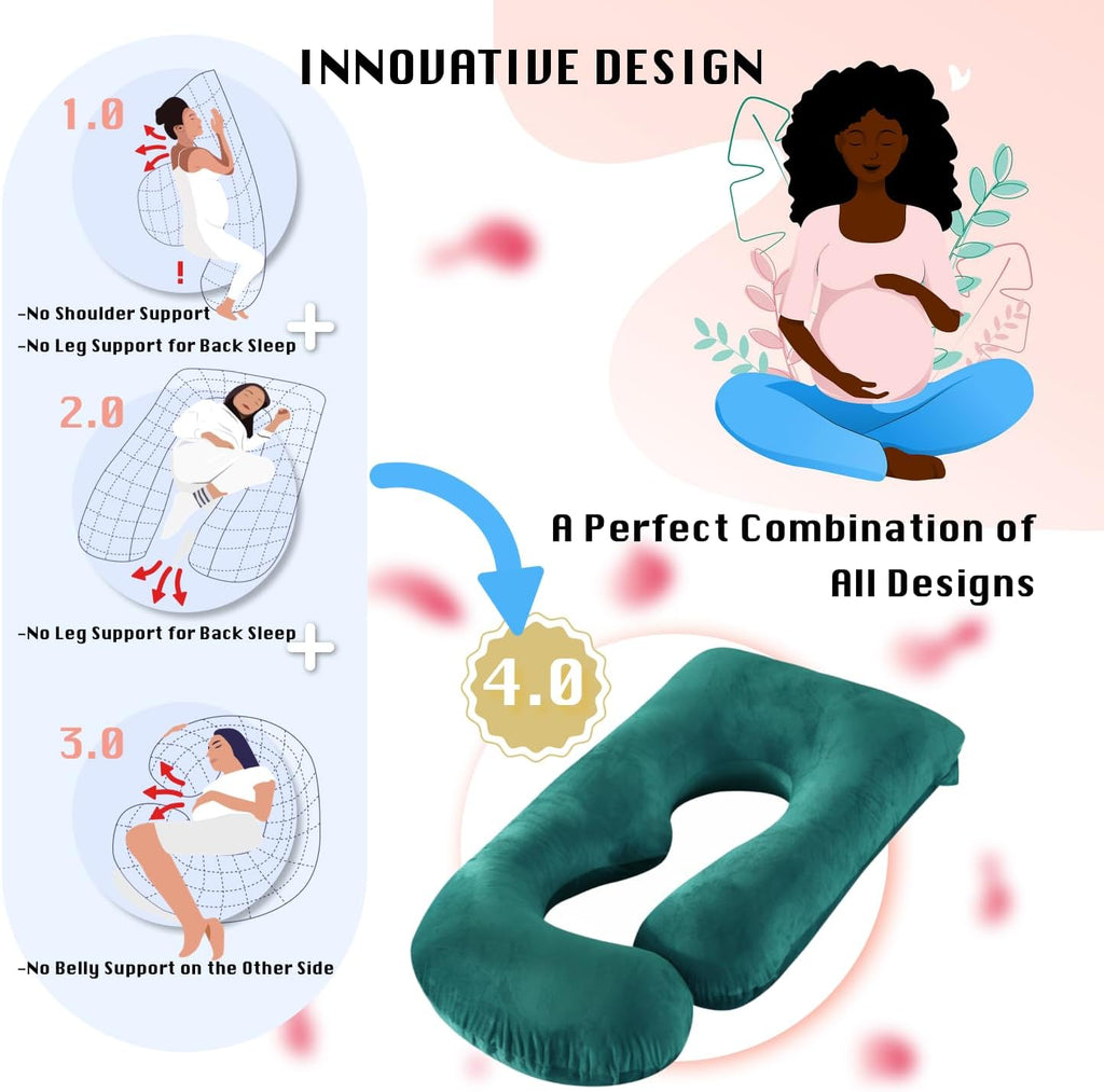 ALLOPERA Pregnancy Pillow, Full Body Maternity Pillow 57 inch, with Removable Washable Cover - Sleep Support for Legs, Back, Neck…