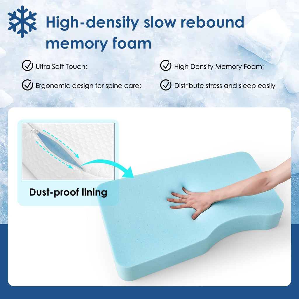 Livemy Leg Pillow for Side Sleepers, Memory Foam Knee Pillow for Side Sleeping, Leg Elevation Pillow for Hip/Back/Sciatica Helps Spi…