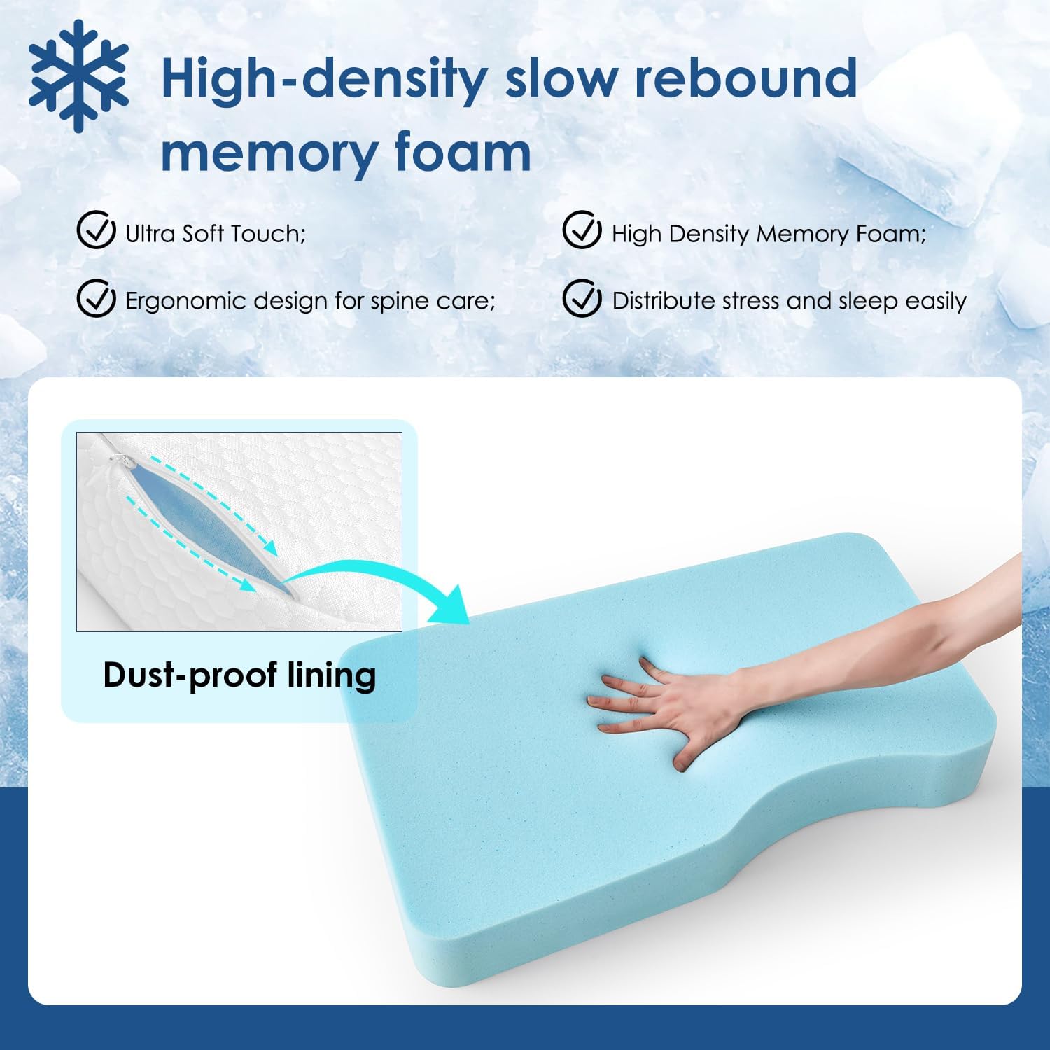 Livemy Cooling Leg Pillow for Side Sleepers 100% Cooling Fabric Knee Pillow for Side Sleeping, Leg Elevation Memory Foam Pillow for…