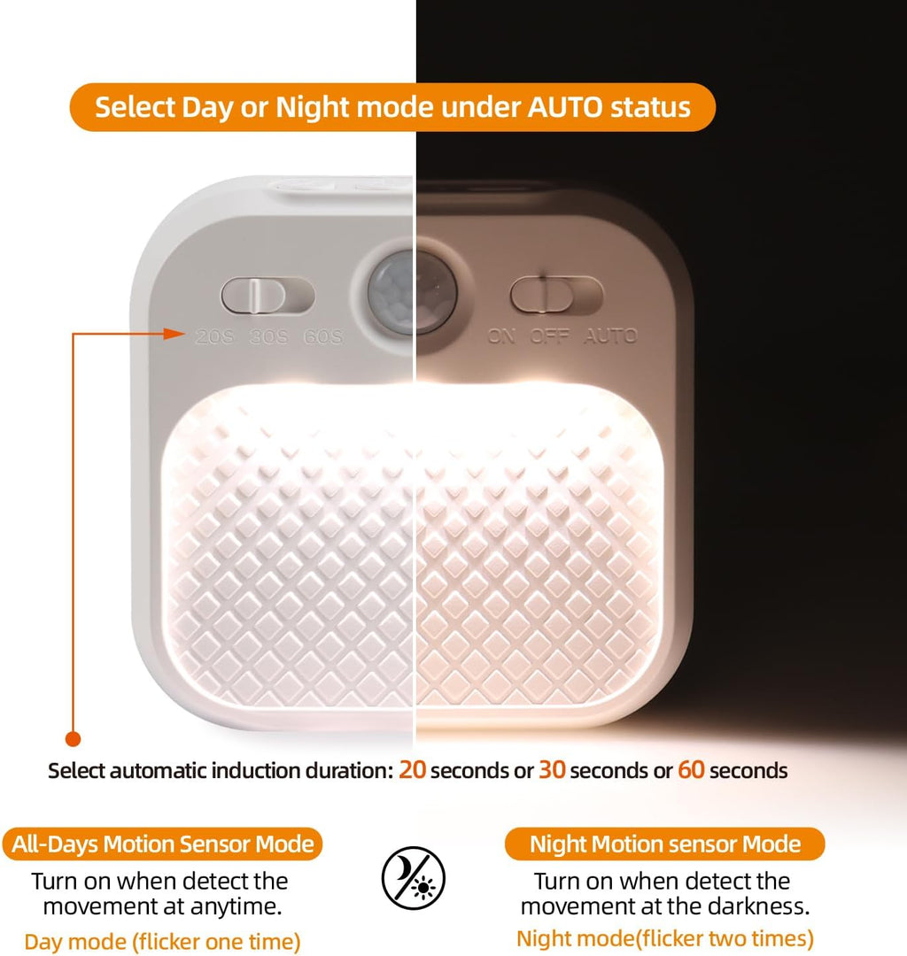 Motion Sensor Night Light 6 Pack, Rechargeable Magnetic Night Light with 3 Color Temperatures & Stepless Dimming, Timer Function, Soft…