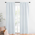 NICETOWN Greyish White Window Curtain Panels - Thermal Insulated Rod Pocket Room Darkening Curtain Sets for Bedroom (Greyish White, 2…