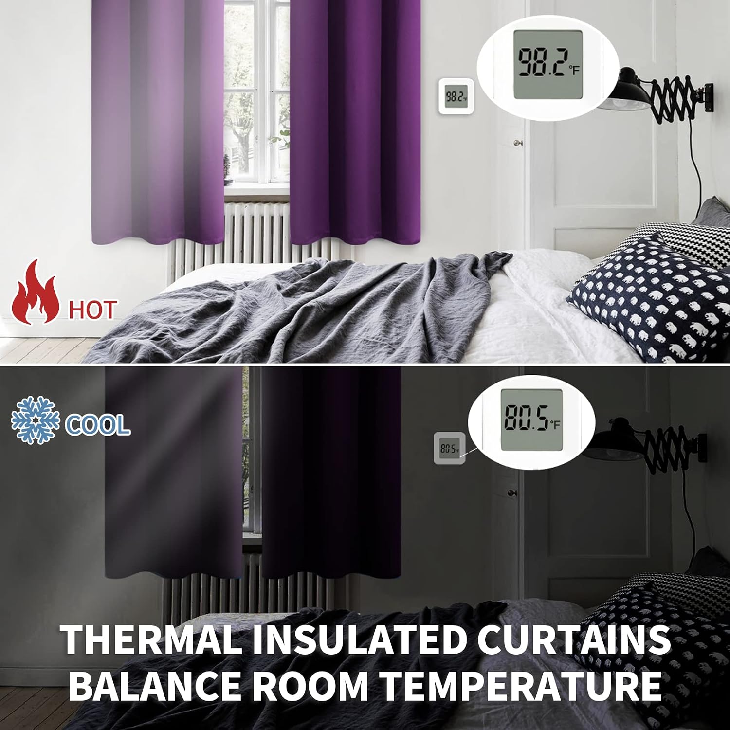 BGment Blackout Curtains - Grommet Thermal Insulated Room Darkening Bedroom and Living Room Curtain, Set of 2 Panels (52 x 84 Inch, Royal P…