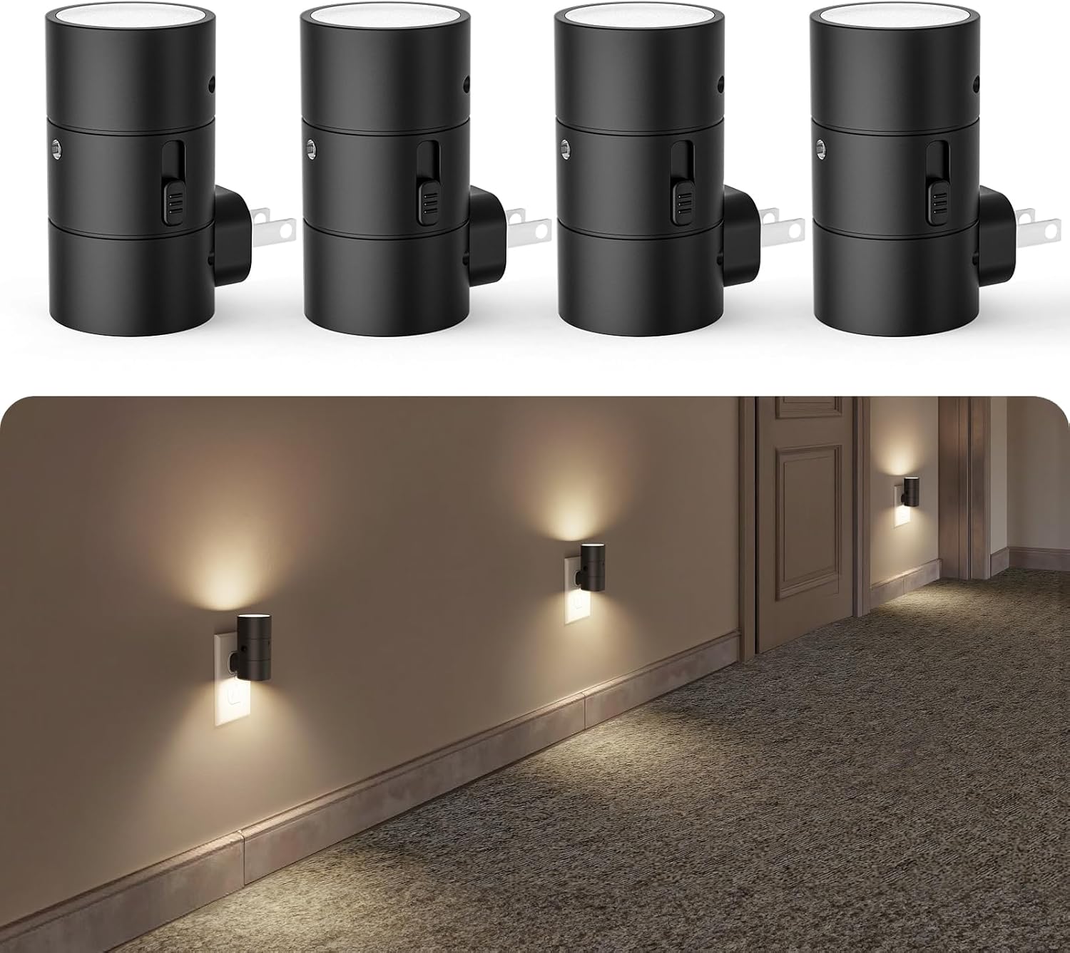 VOLISUN Night Light, Dimmable Led Night Lights Plug into Wall, Amber/3000K/4500K, 0-100LM Adjustable Brightness, Dusk to Dawn Nightlight…