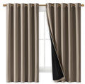 Nicetown 100% Blackout Curtains with Black Liners, Thermal Insulated Full Blackout 2-Layer Lined Drapes, Energy Efficiency Window Draperies…