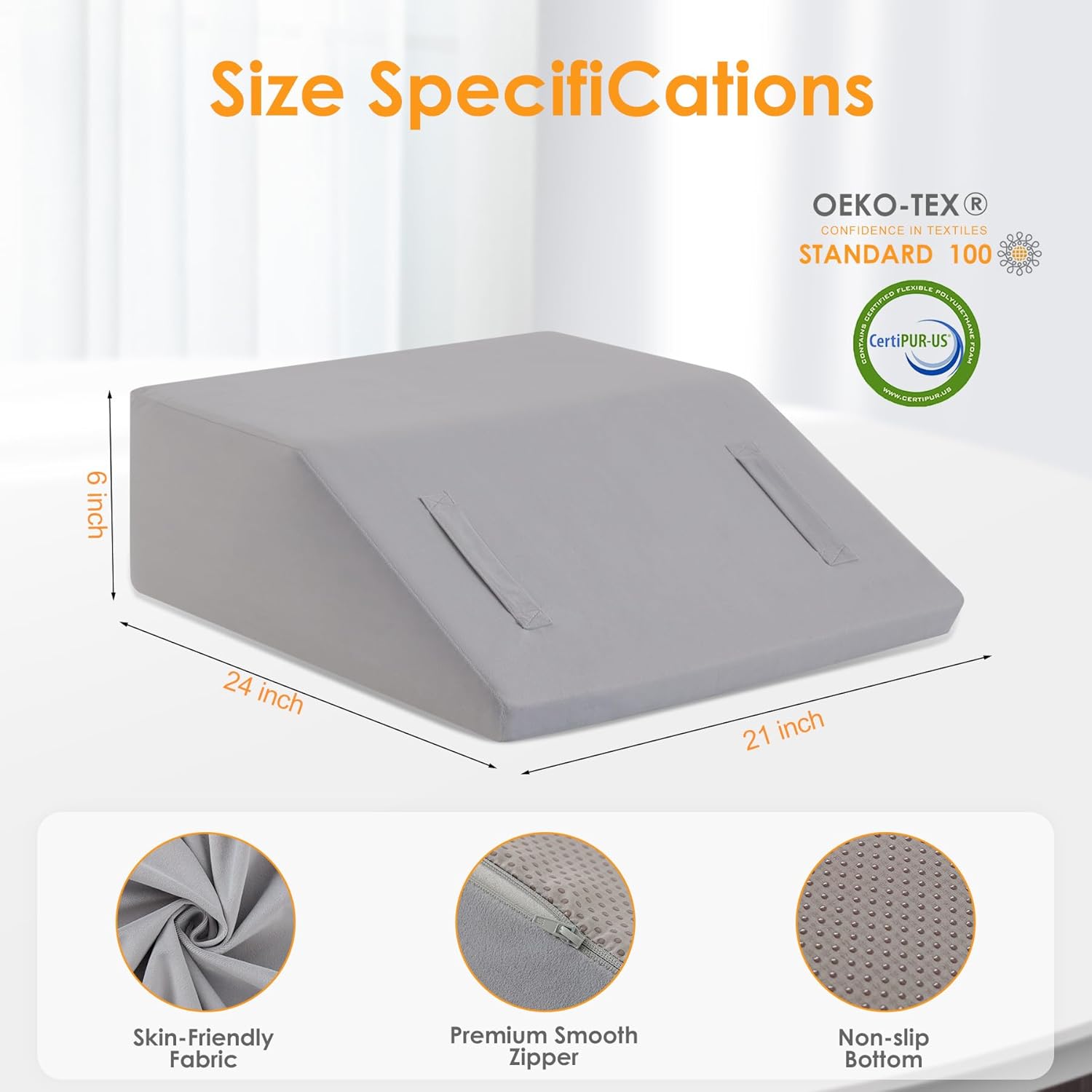 Ruqmuis Leg Elevation Pillow for After Surgery, 6inch Foam Leg Elevating Pillow for Swelling and Blood Circulation, Leg Wedge Pillow for Sl…