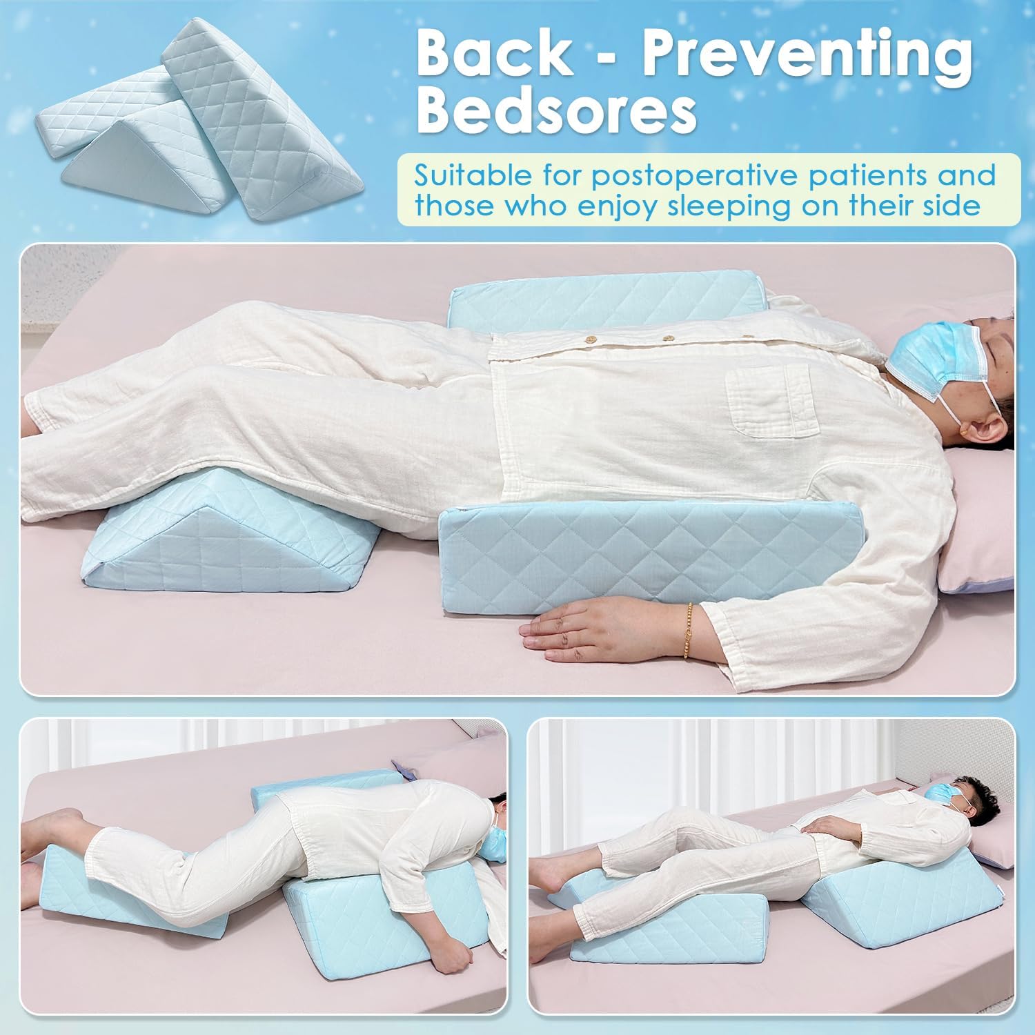 NEPPTthy NEPPT Wedge Pillow Body Position Wedges Back Positioning Elevation Pillow Case Pregnancy Bedroom Eevated Body Alignment Ankle…
