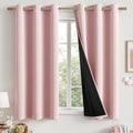 Miulee Baby Pink 100% Blackout Curtains for Girls Bedroom 63 Inch Long, 2 Thick Layers Thermal Insulated Nursery Black Out Window Curtains…