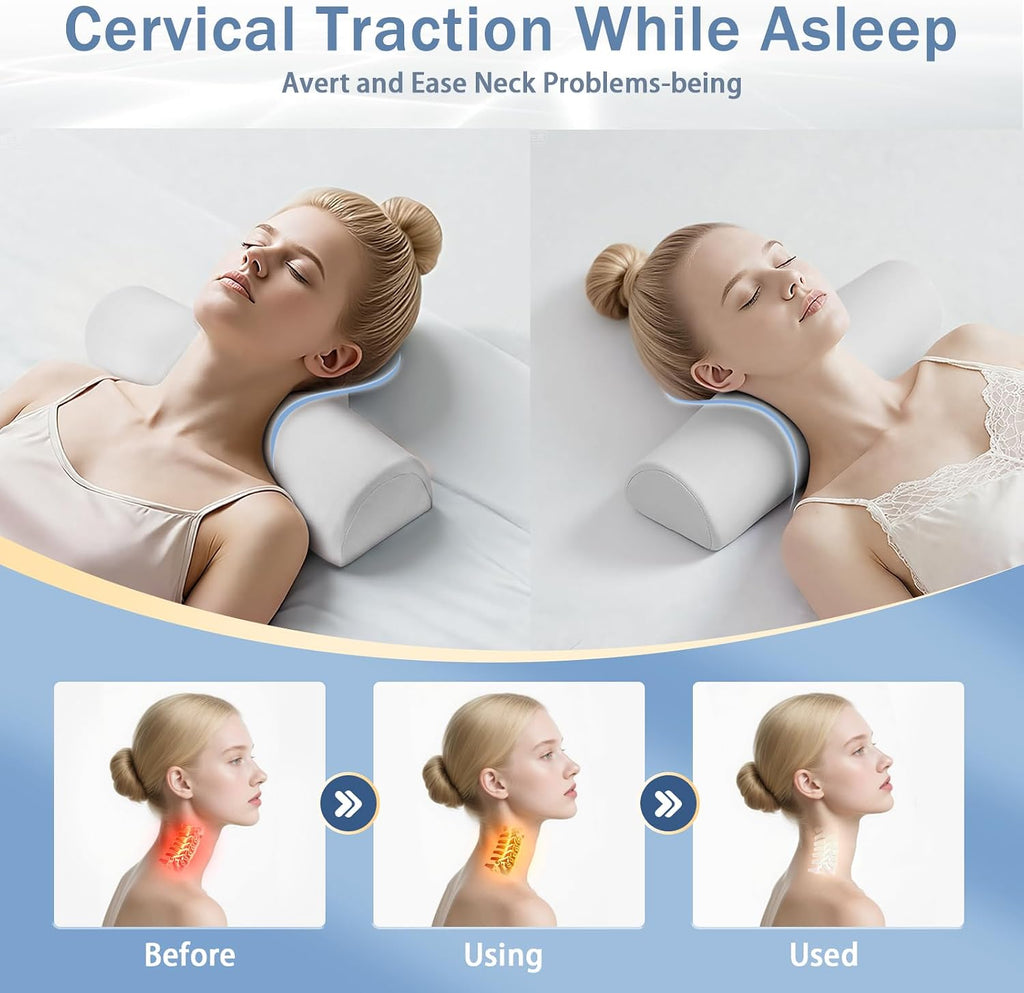 BBHNO Cervical Neck Pillows, Orthopedic Roll Pillow for Neck, Sleeping Decompression Devices Support and Shoulder Relaxer, High-Densit…