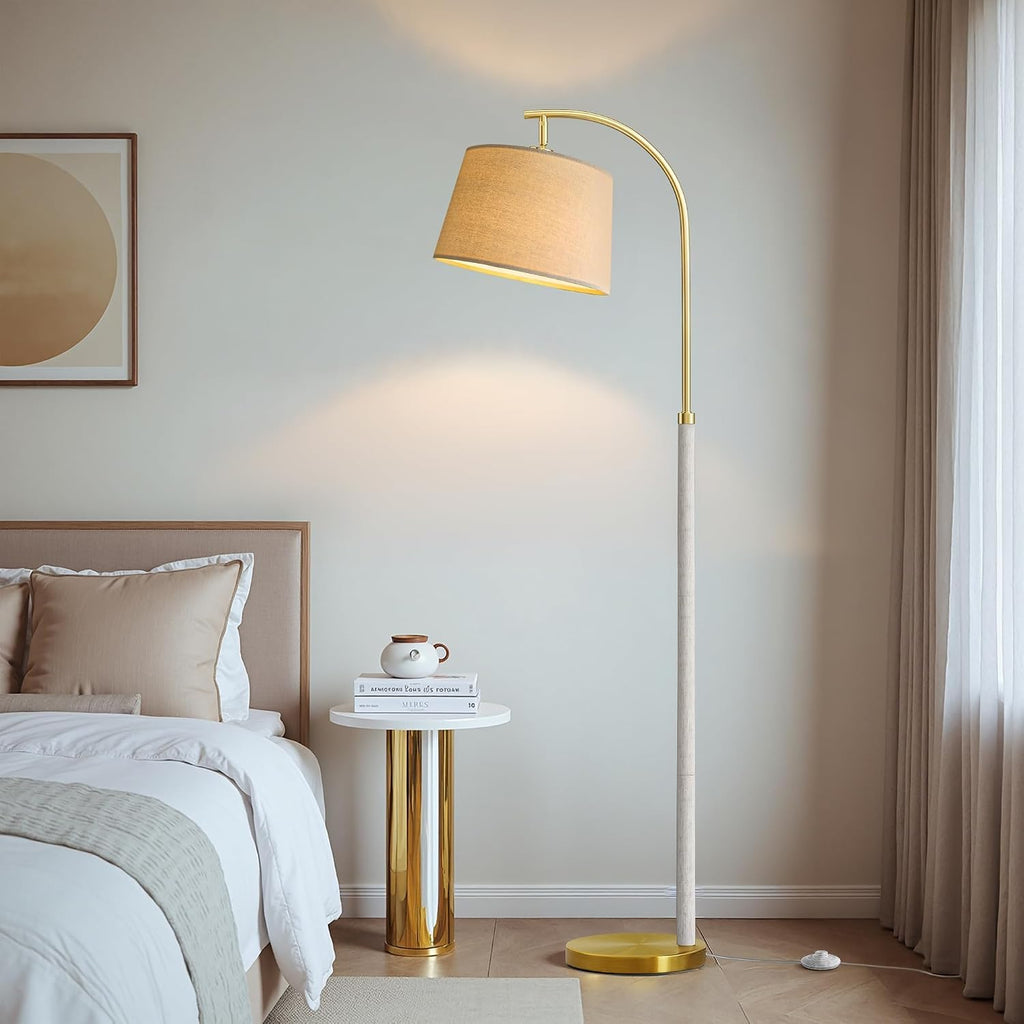 G-SAFAVA 63" Wood Floor Lamp for Living Room Dimmable Standing Lamp with Remote & Foot Switch, 3 Color Temperatures Tall Lamp Mid Century…